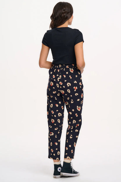 Sugarhill Brighton- Black & Tan Leopard Print Trouser- Romney