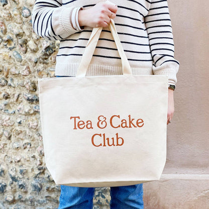 Tea & Cake Club - Big Canvas Tote Bag