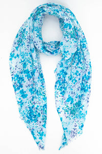 Sarta - Ditsy Floral Cluster Print Scarf in Blue