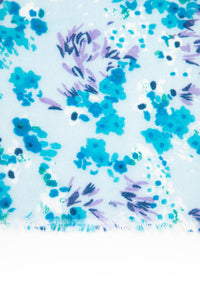 Sarta - Ditsy Floral Cluster Print Scarf in Blue
