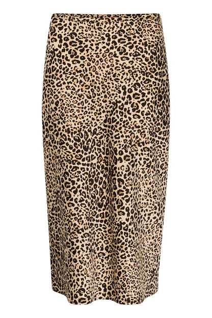 Saint Tropez- Animal Print Satin Skirt- Zacky