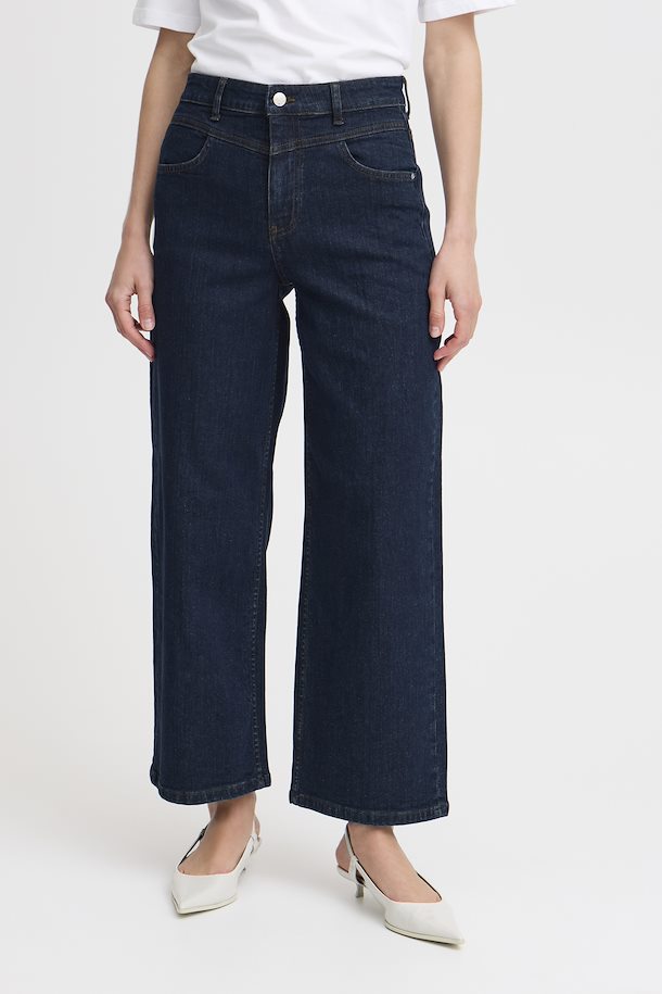 B.Young- Dark Denim Wide Leg Jeans- Bykomma