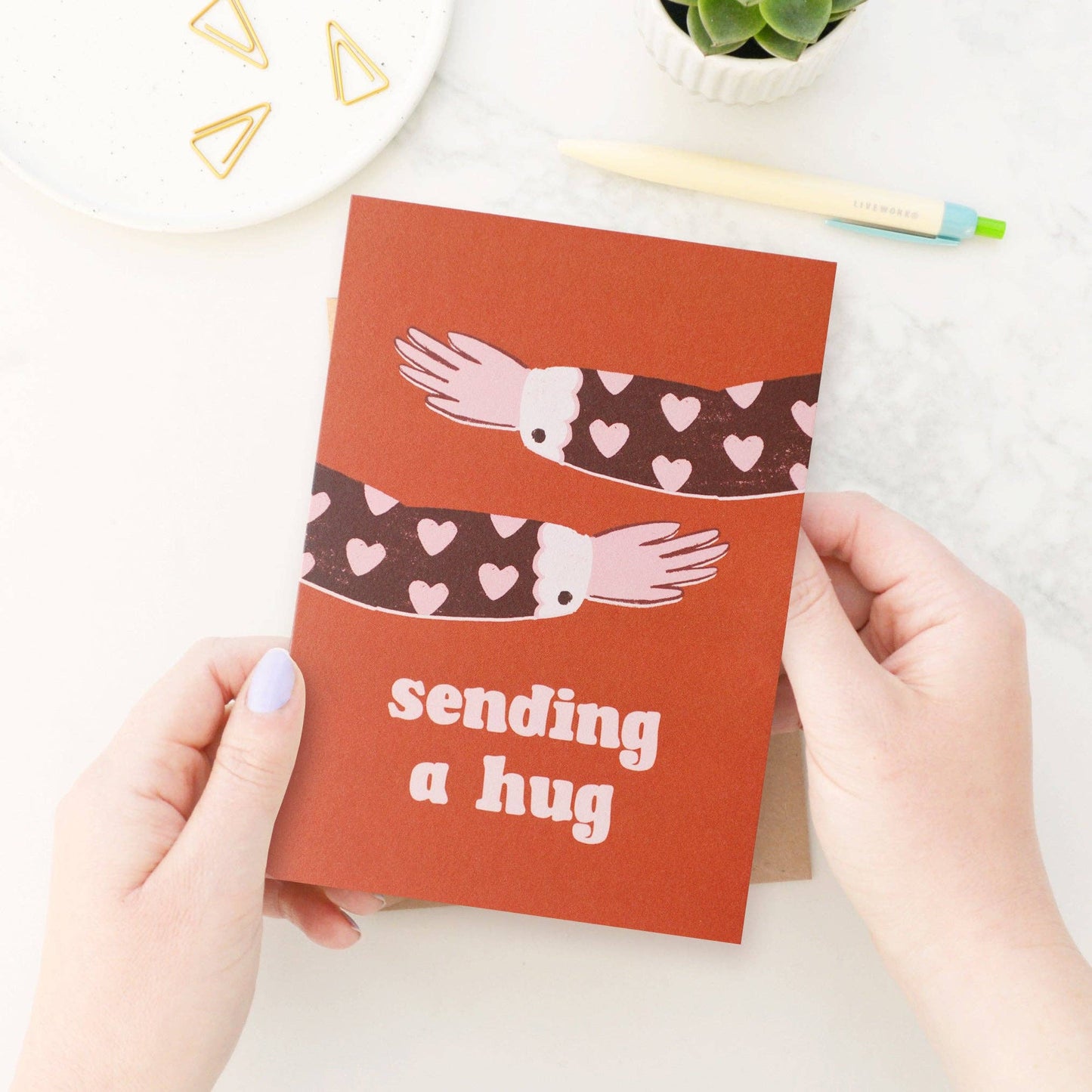 Sending a Hug - Greeting Card