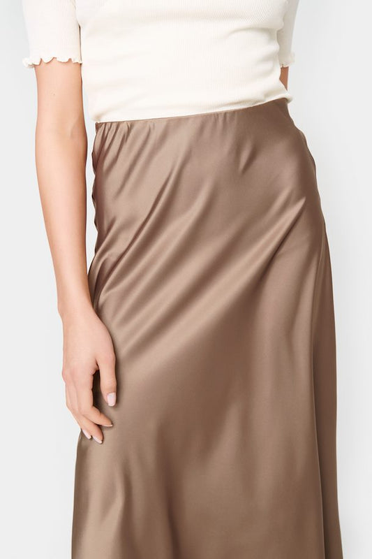 Saint Tropez- Taupe Silky Skirt- Disa