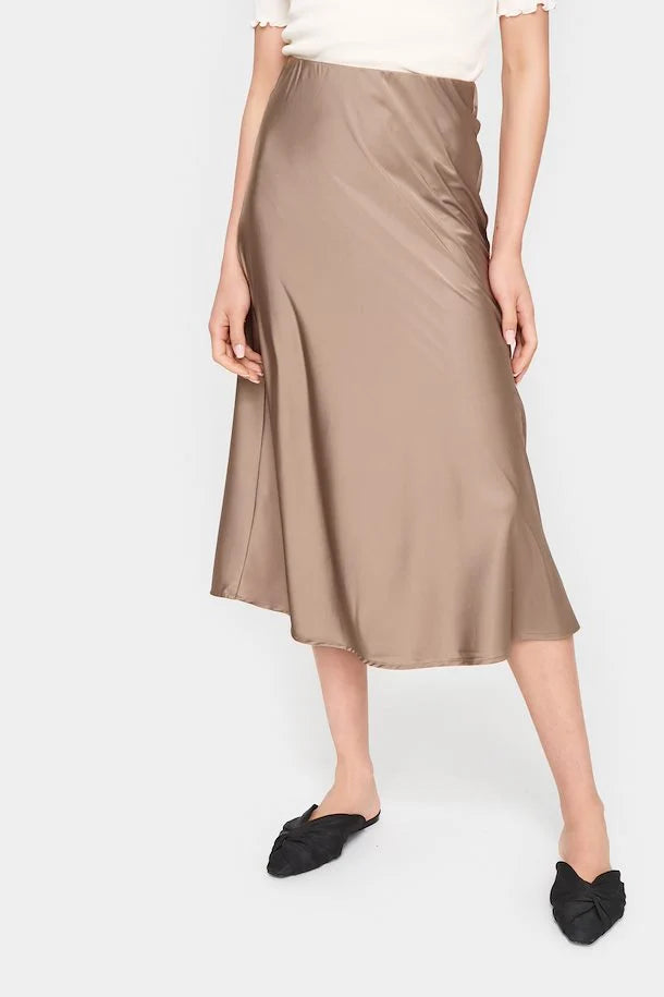 Saint Tropez- Taupe Silky Skirt- Disa