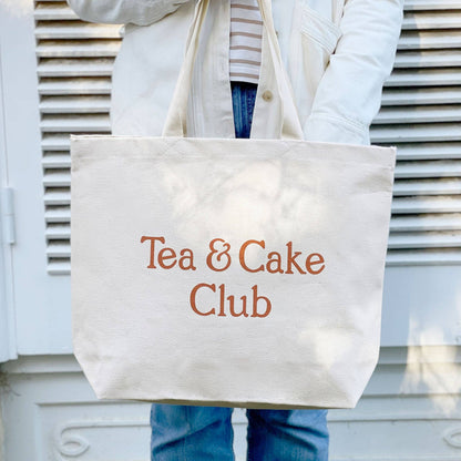 Tea & Cake Club - Big Canvas Tote Bag