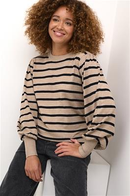 Kaffe - Neutral/Black Stripe Jumper - Kalizzy