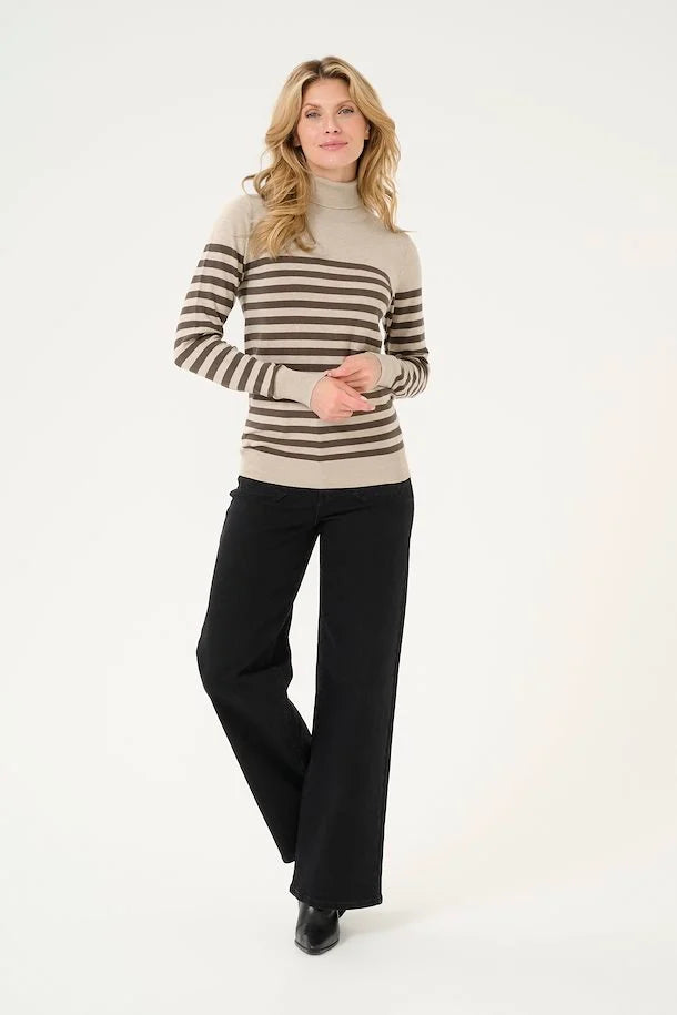 Kaffe- Striped Rollneck Jumper- Kalizza