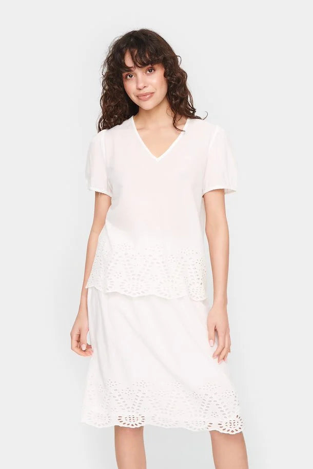 Saint Tropez- White Anglais Top- Eamaja