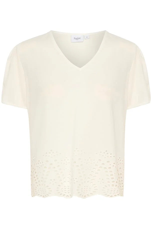 Saint Tropez- White Anglais Top- Eamaja