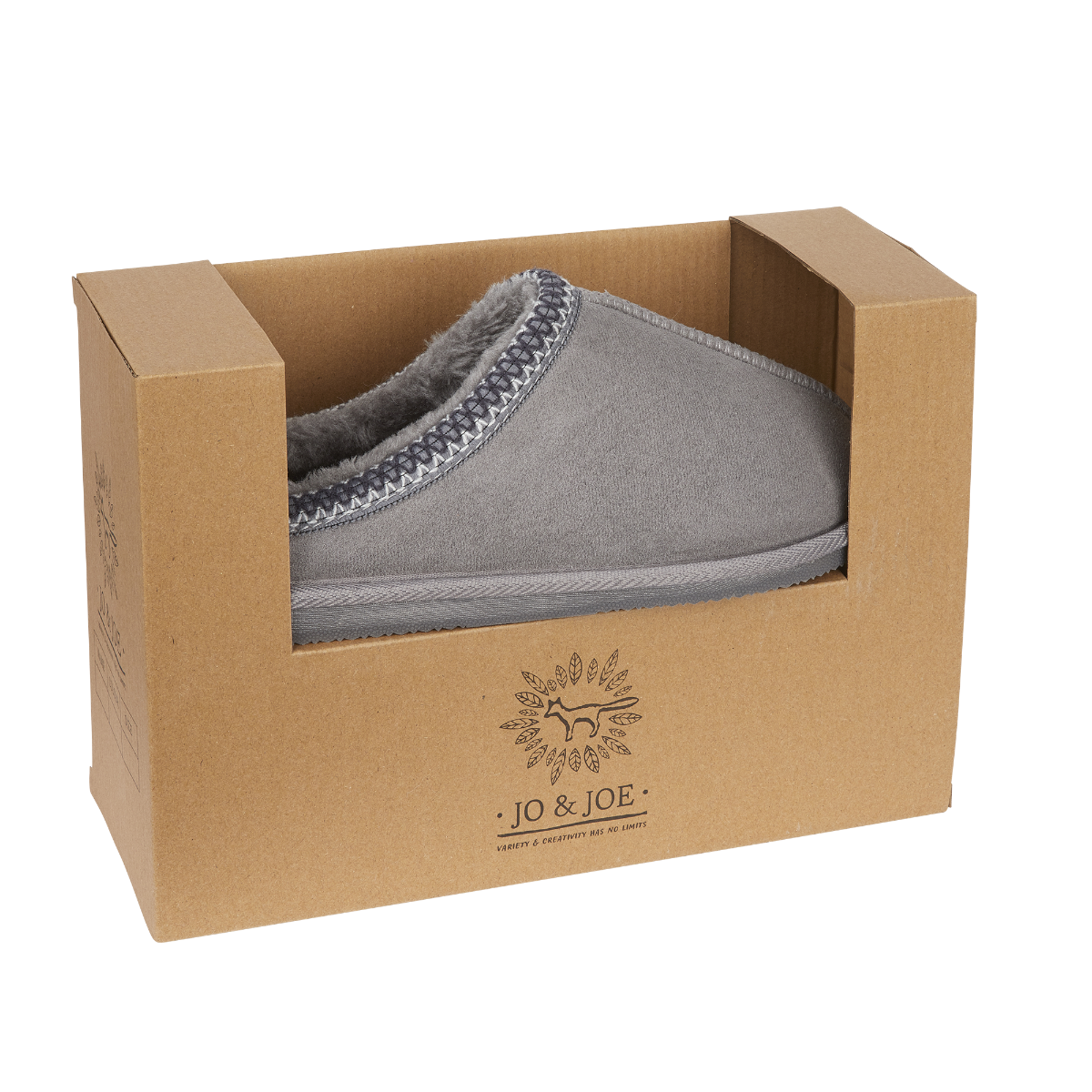 Grey Fleece Lined Slippers