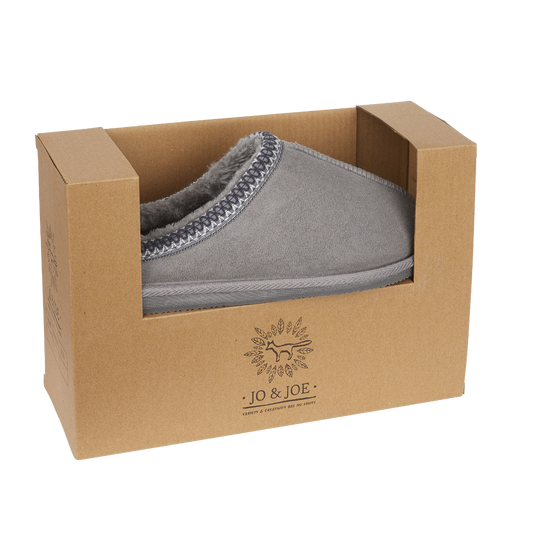 Grey Fleece Lined Slippers