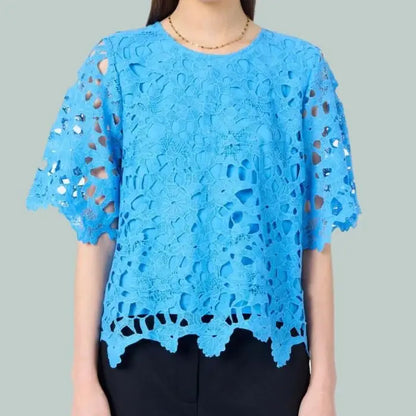 Levete Room- Blue Crochet Top- Bine