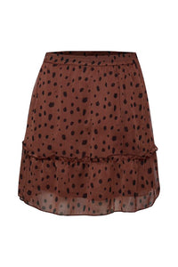 Saint Tropez- Short Brown Spot Skirt- Valerie