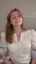 Load and play video in Gallery viewer, B.Young - White &amp; Blue Blouse - Byjiya
