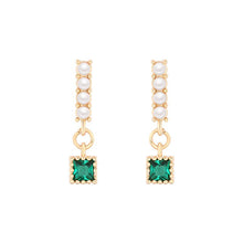 Load image into Gallery viewer, Last True Angel - Square drop earring in emerald
