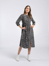 Load image into Gallery viewer, Pentlebay Clothing- Midi Dress in Black White Animal
