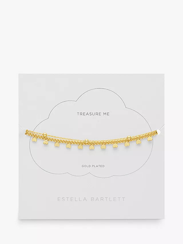 Estella Bartlett - Treasure Me Heart Droplet Double Bracelet, Gold